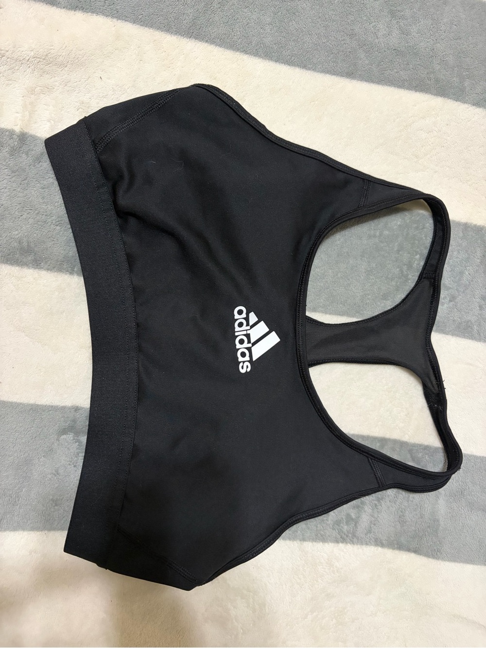 adidas Black Racerback Sports Bra Top with Logo